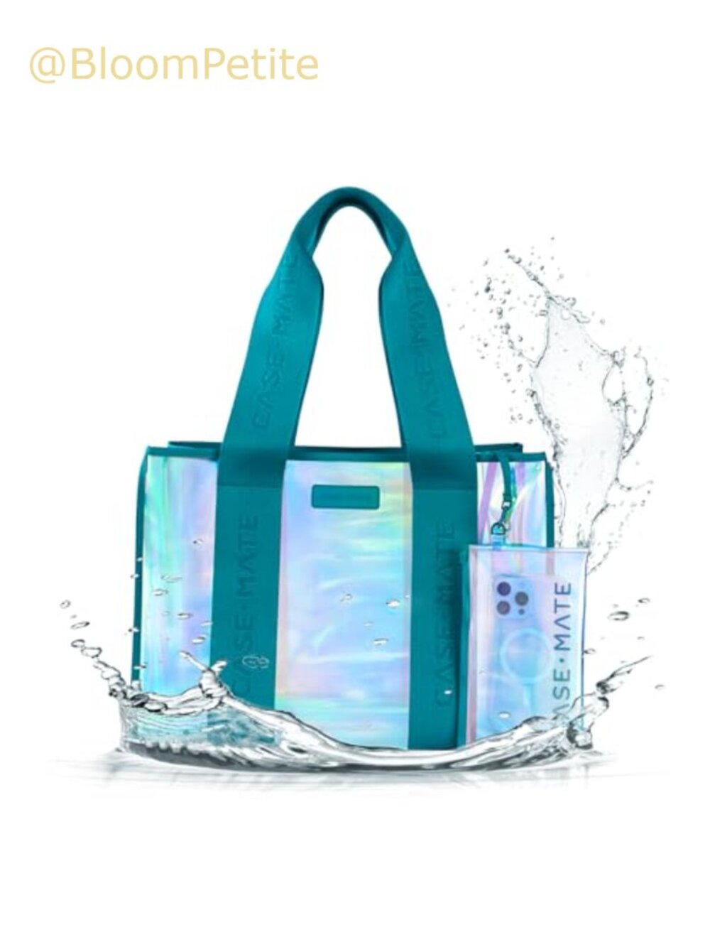 Iridescent Jelly Tote Bag Waterproof with Touchscreen Phone Pouch